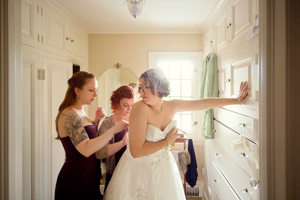 Bride Getting Dressed With Bridesmaids In Dressing Room Paper Bride Getting Dressed With Bridesmaids In Dressing Room Paper Elephant